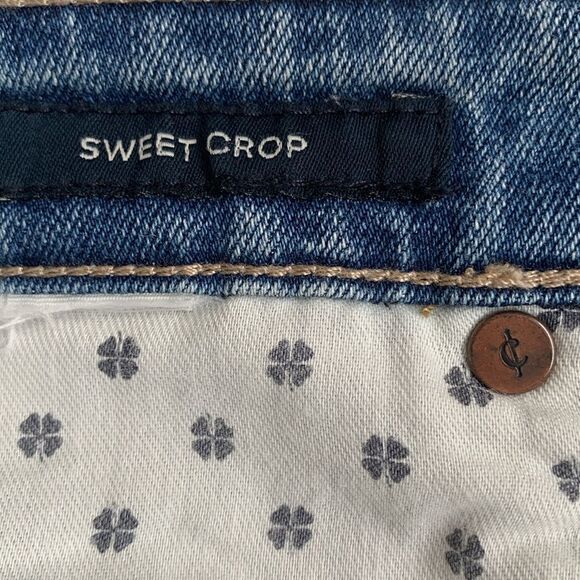 Lucky Brand Sweet Crop Distre Straight Blue Wash Denim Women’s Jeans Size 6/28 - Picture 10 of 11